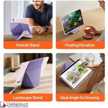 Dux Ducis Vers Series dėklas turintis 4 padėčių stovą - rausvas (Samsung Tab S8 Ultra /Tab S9 Ultra (x910-x916/Tab S10 Ultra SM-X920-X926B/S11 Ultra 14.6 (X930/X936/X920)